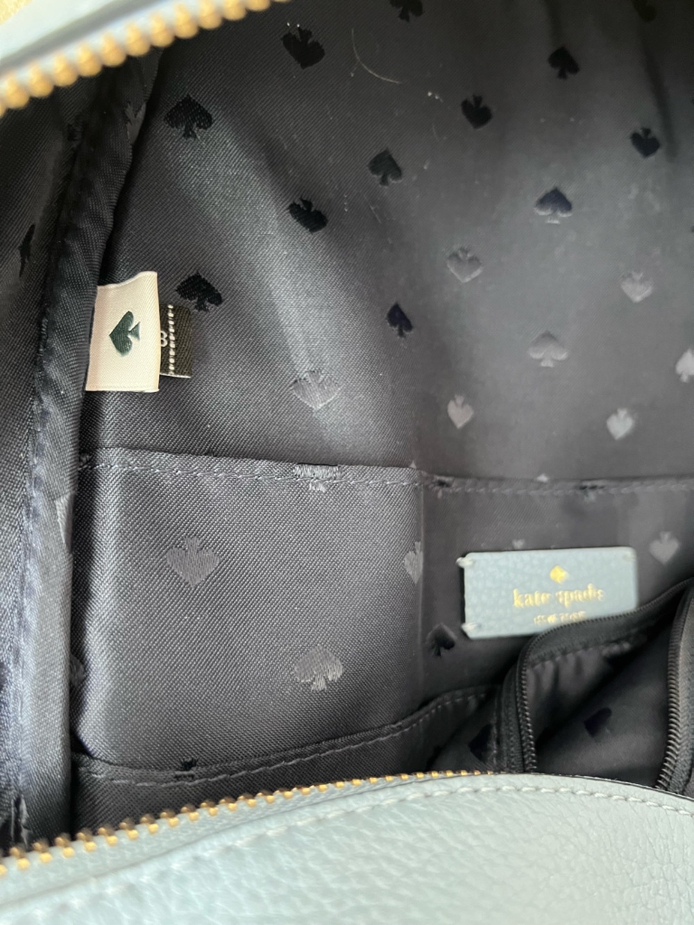 kate spade Light Blue Pebbled Leather Backpack with silver Hardware - Picture 11 of 12